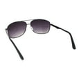 thumbnail image 4 of Mens Narrow Rectangle Spring Hinge Luxe Officer Metal Rim Sunglasses Gunmetal - Smoke, 4 of 4