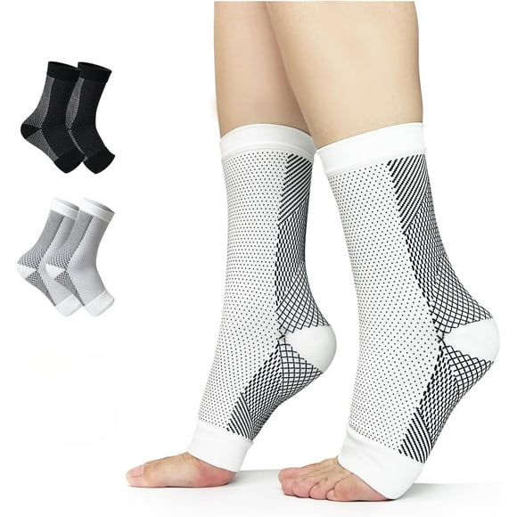 2Pairs Neuropathy Socks, Soothe Relief Socks for Neuropathy Pain Women Men, Comprex Ankle Sleeves Plantar Fasciitis Socks Compression Socks for Neuropathy Ankle Pain Relief