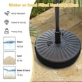 thumbnail image 3 of Topbuy Water & Sand Fillable Umbrella Base 20" Round Table Umbrella Stand Base Umbrella Pole Holder, 3 of 10