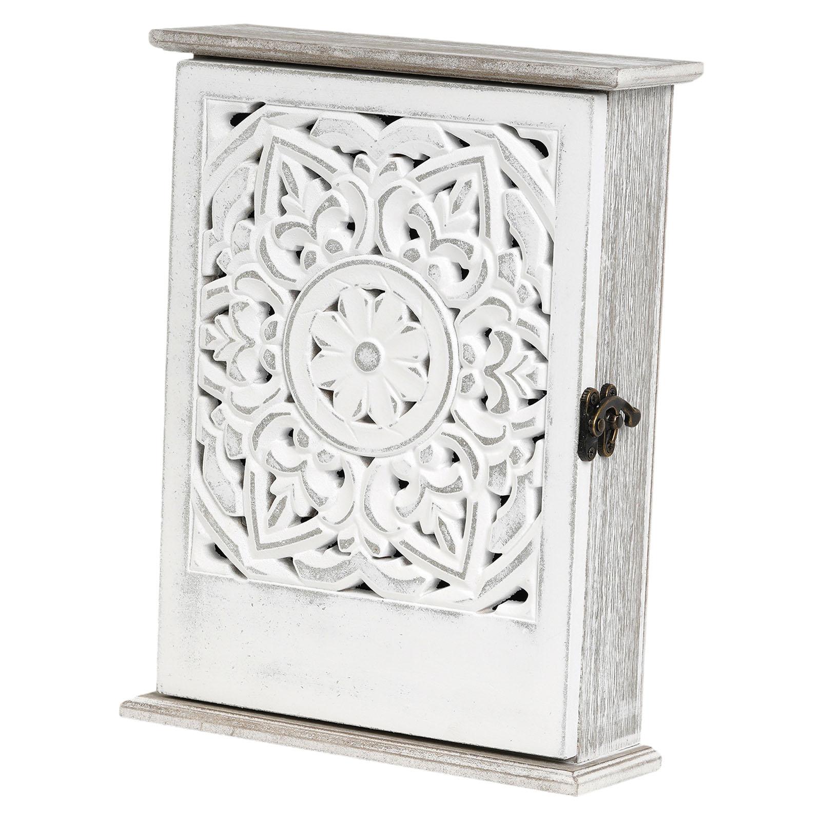Key Box Key Holder Key Cabinet Solid Wood with 6 Hooks for Entryway Offices and Homes Decoration