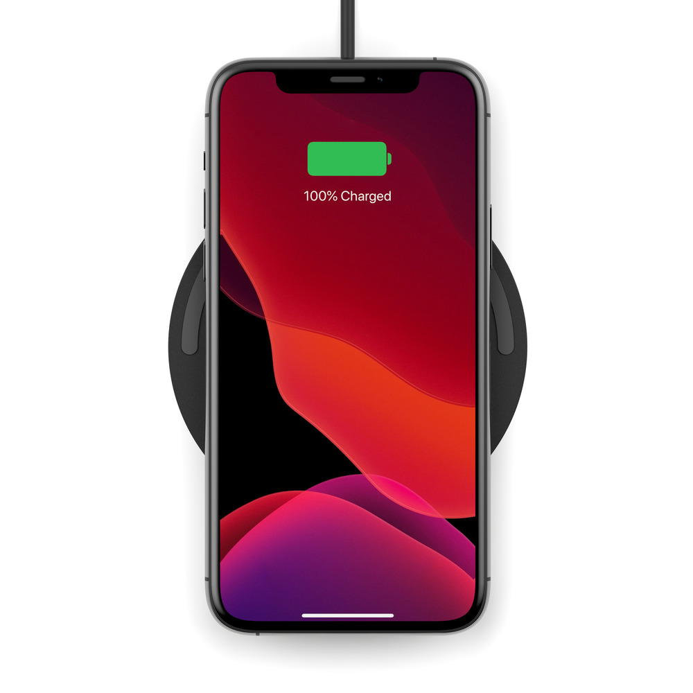 Belkin Quick Charge Wireless Charging Pad - 10W Qi-Certified Charger Pad for iPhone, Samsung Galaxy, Apple Airpods Pro & More - Charge While Listening to Music, Streaming Videos, & Video Calls - Black - image 5 of 8