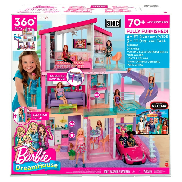 Barbie DreamHouse Dollhouse with 70+ Accessories, Working Elevator