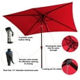 thumbnail image 2 of C-Hopetree Rectangular Outdoor Patio Market Table Umbrella with Tilt 6.5 x 10 ft, Red, 2 of 7