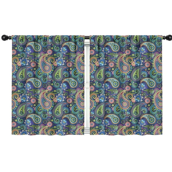 Blackout Kids Curtains,Paisley Pattern Childrens Insulated Curtains Set Of 2,Bedroom Essentials,Toddler Room Decor 42"x54"(106x137cm)