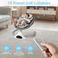 thumbnail image 5 of Baby Swing for Infants - Electric Infant Swing with 3 Swing Speeds and 10 Lullabies, Portable Indoor Baby Rocker, Touch Screen Control and Remote Control, Bluetooth, Grey, 5 of 7