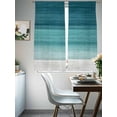 thumbnail image 4 of Teal Turquoise Ombre Sheer Curtains 63 Inch Length 2 Panels Set, Modern Abstract Gradient Lines Voile Window Treatment Rod Pocket Curtains Sheers Drapes for Bedroom/Living Room/Kitchen 52x"63"x2, 4 of 7