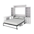 thumbnail image 3 of RoomAndLoft Windsor Queen Solid Wood Murphy Wall DeskBed and 2 Storage Bookcases and 1 side desk with Drawers in White, 3 of 3