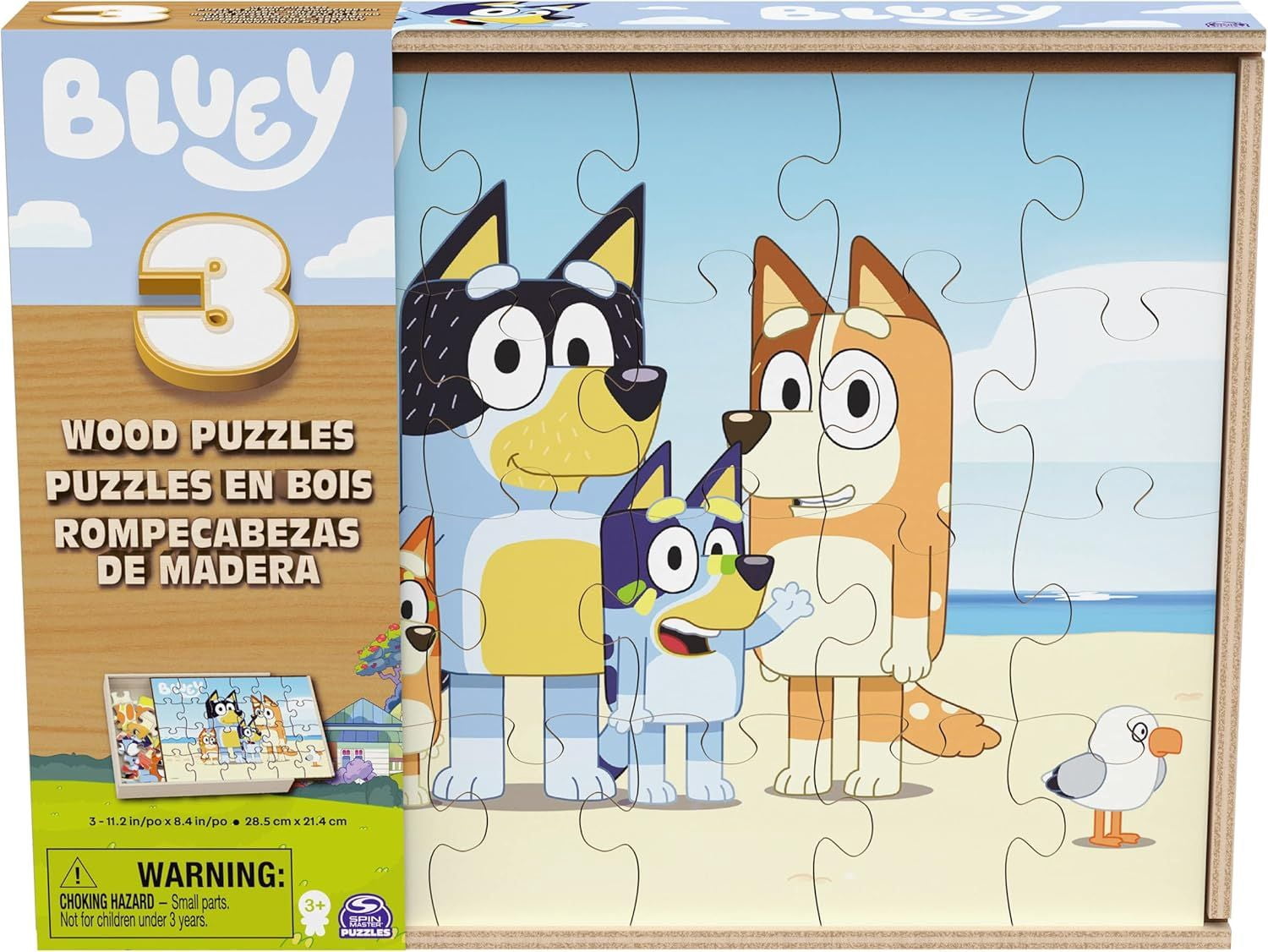 BLUEY 3 ROMPECABEZAS DE MADERA CON BANDEJA DE ALMACENAMIENTO | Walmart ...