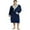 Navy/Light Grey, variant on U2SKIIN Mens Fleece Robe, Plush Collar Shawl Bathrobe for Men Long Flannel Robes(Black/Dark Grey, Large-X-Large)