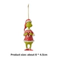 thumbnail image 3 of Colgante de decoración de muñeco de duende verde navideño colgante de dibujos animados para regalo de vacaciones (D), 3 of 6