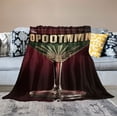 thumbnail image 2 of COMIO  Alcohol Throw Blanket, Hand-Drawn Cosmopolitan Cocktail on Retro Grungy Background with Starburst Ornament, Flannel Accent Piece Soft Couch Cover for Adults, Multicolor, 2 of 6