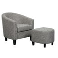 thumbnail image 1 of Accent Chair & Ottoman in Gray & White Fabric, 1 of 4
