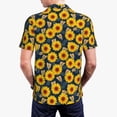 thumbnail image 5 of Xecao Sunflowers for Mens' Casual Short Sleeve Button-Down Polo Shirts for a Classic Golf Look, 5 of 9