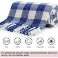 thumbnail image 5 of Unique Bargains Chenille Throw Blankets Soft Plaid True Blue and White, Throw, 5 of 8