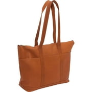 LE DONNE Vacquetta Leather Double Strap Large Pocket Tote