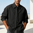 thumbnail image 2 of Zenithor Men's Long Sleeve Point Collar Shirts, Wrinkle-Resistant Button-Down Tops with Removable Tie, Smart Casual Business Dress Shirts, M-5XL, 2 of 9