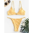 thumbnail image 2 of Zaful for Women Tiny Floral O Ring High Leg Bikini Swimwear Yellow M, 2 of 5