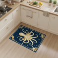 thumbnail image 2 of ODIKA 3'x5' Washable Accent Rug Nautical Octopus Compass Star Maritime Vintage Circle Design for Bedside, Nursery Room, Pet Friendly & Non-Shedding, 2 of 7