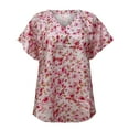 thumbnail image 2 of Machine à Imprimer des T-Shirts Mode Femme Blouse Décontractée Col en V Manches Courtes T-Shirt Tops d'Été Décontractés, 2 of 5