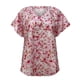 thumbnail image 4 of Fiudx Camisas para Mujer Moda Mujer Causal V-Cuello Impresión Blusa Manga Corta Camiseta Verano Tops, 4 of 5