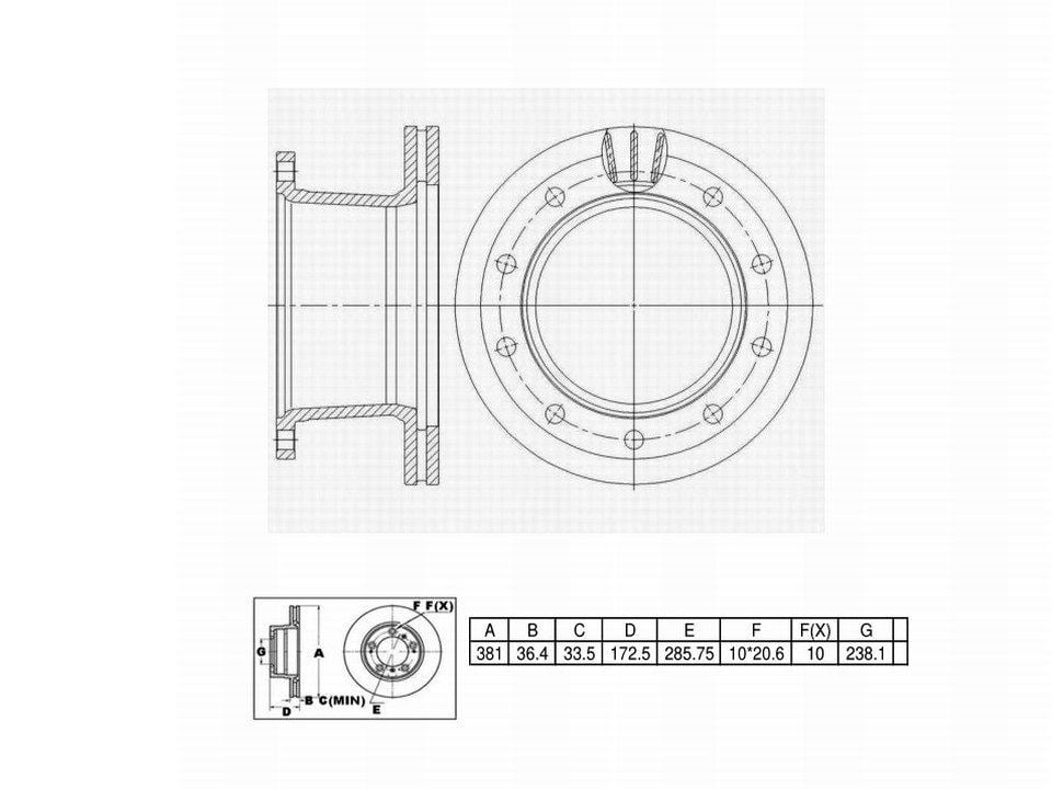 Winstop Brake Rotor, Front WS243625, International 1452SC 1992-1987