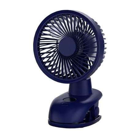 

Clip Desk Fan Rechargeable Quiet 5 inch LED Display 4 Speeds Adjustment Table for Bedroom Camping Desktop Office Blue