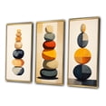 thumbnail image 3 of Designart "Visual Tranquility Harmony in Rock Balancing III" Spiritual Stone Framed Wall Art Set Of 3 - Yellow Traditional Frame Gallery Set For Office Decor, 3 of 6