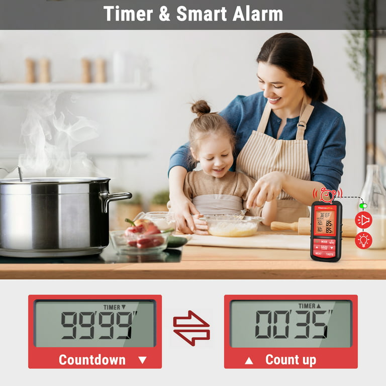 Thermopro Tp-07b Wireless Meat Thermometer - Digital Grill Thermometer With  Temperature Probe And Smart Lcd Screen - Perfect For Grilling, Cooking, And  Smoking - Oven Safe Food Thermometer For Kitchen - Temu Latvia