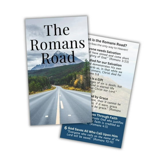 The Romans Road Reference Wallet Card with Verses 100pk 2x3.5 How To Be Saved Tract Handout Gospel Salvation Door Knocking Evangelism Verses Soul Winning