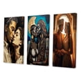 thumbnail image 3 of Designart "Retro Painting Portrait of Passionate Love" Couple Wall Art Set Of 3 - Glam Black Canvas Set For Living Room Decor, 3 of 6