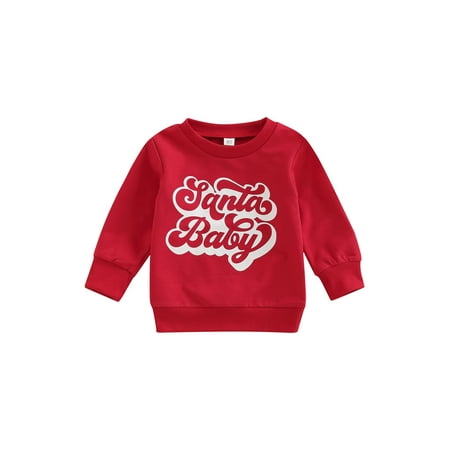 

Bagilaanoe Toddler Baby Girl Boy Christmas Sweatshirt Long Sleeve Letter Print Casual Pullover 6M 12M 18M 24M 3T 4T Kids Fall Tee Tops