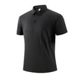 thumbnail image 2 of lcziwo Vacation Sale Polos Shirts for Men Big and Tall Short Sleeve Button Collared Golf Shirt Gym Moisture Wicking Quick Dry Casual Tennis Athletic T-Shirt Black M, 2 of 9