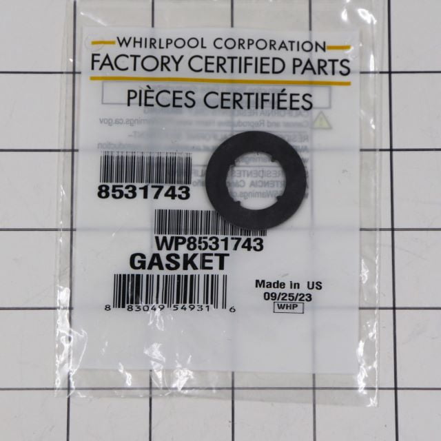 Genuine Whirlpool WP8531743 Overfill Control Gasket