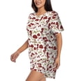 thumbnail image 2 of Qekee Mushroom Women's Pajama Set Short Sleeve Sleepwear Summer Home Wear with Pockets Soft Short Sleeve Shirt - Mushroom, 2 of 9