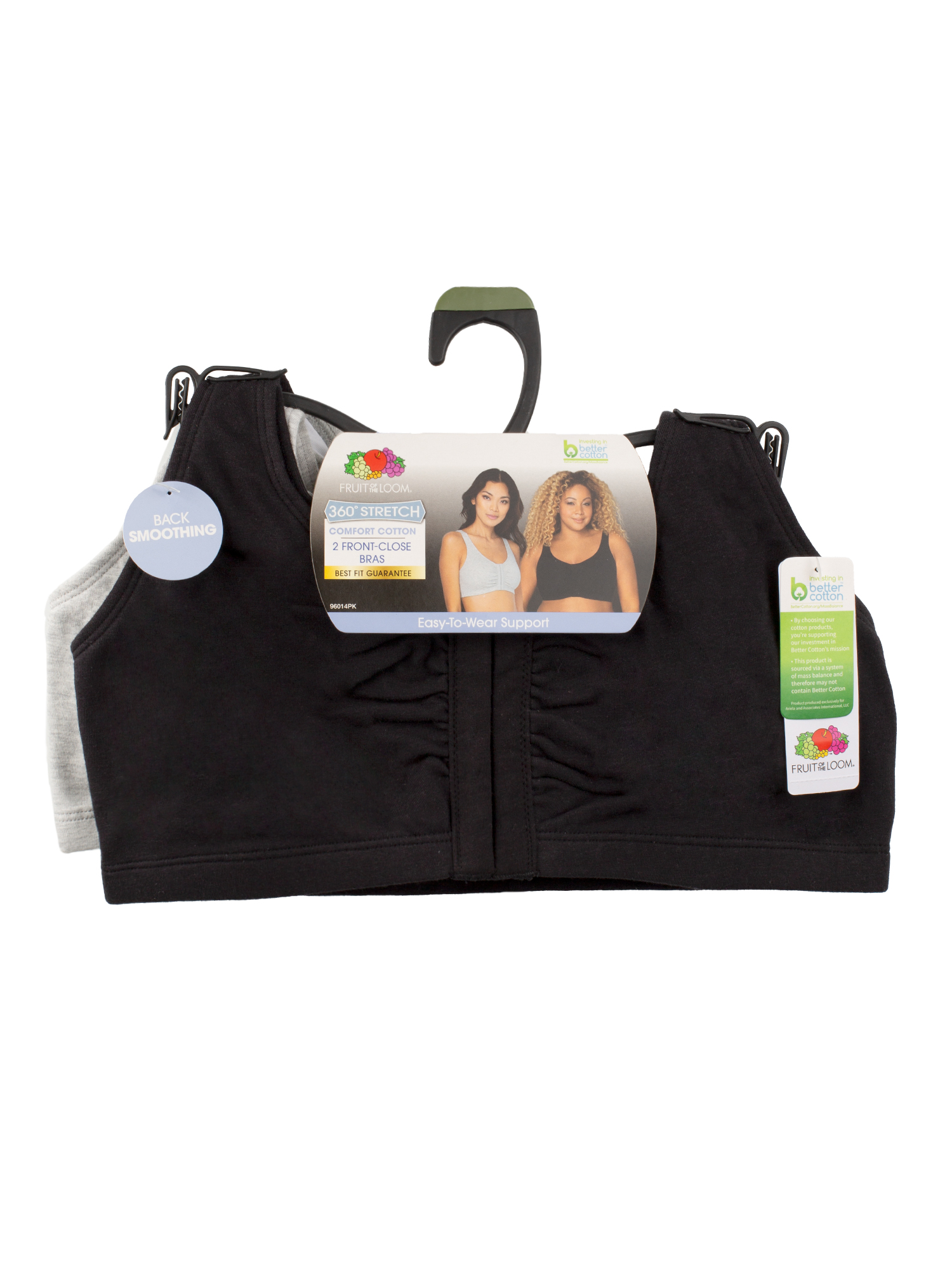 Fruit of the Loom Women's Front Close Sports Bra, 2-Pack photo 3