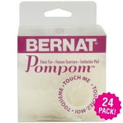 Bernat Faux Fur Pompom 1 Count - White Rabbit, Multipack of 24