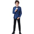 thumbnail image 3 of ETHAN Boy Suits Formal Tuxedo Wedding Prom Suit for Teens Boys Jacquard Suits 3 Piece Blazer Jacket Pants Set with Bow Tie 16Y, 3 of 9