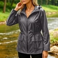thumbnail image 4 of GaThRRgYP Cardigan for Women Lightweight with Pockets Women's Outdoor Sports Waterproof Drawstring Hooded Jacket Gray L, 4 of 6