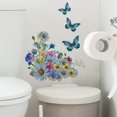 thumbnail image 3 of Flowers Wall Sticker Bathroom Toilet Sticker WC Self Adhesive Removeble Sticker, 3 of 8