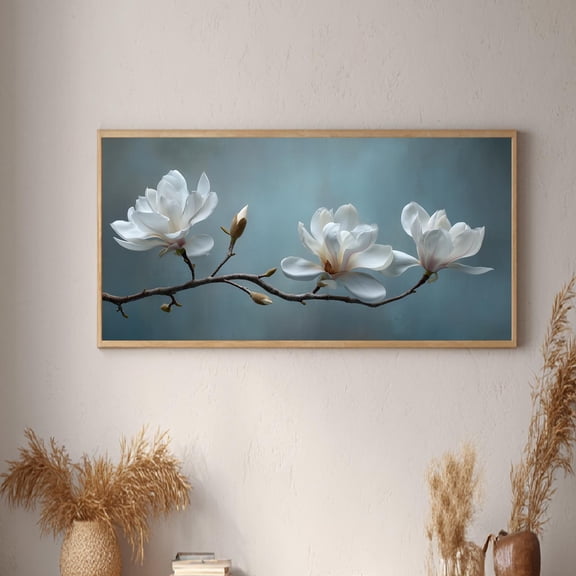 Abstract Magnolia Canvas Print Wall Art for Living Room Bedroom Decoration Frameless