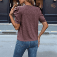thumbnail image 3 of Suéter de Corta Abullonada para Mujer, Tops de y Verano 2025, Conjuntos de Punto, Camisa de Cuello Redondo, Blusas Burdeos S, 3 of 4