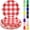G2 Red Gingham, variant on 50 Navy Blue Paper Plates Disposable Set Includes 25-9" & 25-7" Disposable Birthday Cake Dessert Paper Plates For Party Supplies
