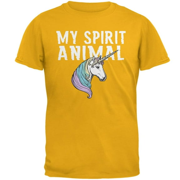 My Spirit Animal Unicorn Mens T Shirt Gold LG