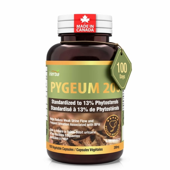 Herba Pygeum Capsules 200mg - 100 Capsules | Made in Canada