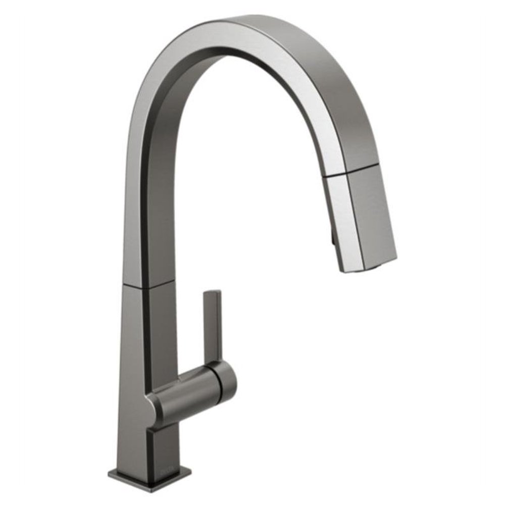 Delta Pivotal Single Handle Pull Down Kitchen Faucet, Black Stainless
