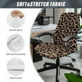 thumbnail image 5 of Renewold Brown Leopard Print Office Chair Cover Universal Stretch Desk Chair Cover with Elastic Bottom Removable Office Computer Chair Cover for Armrest Chairs Home Office Decor, S, 5 of 7