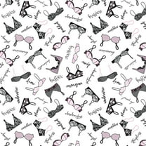 Timeless Treasures Fabrics Boudoir Tossed Bras 100% Cotton Fabric sold by the yard