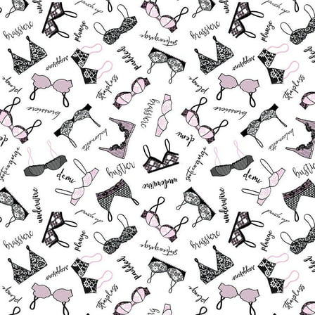 Timeless Treasures Fabrics Boudoir Tossed Bras 100% Cotton Fabric sold by the yard