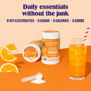 Ultima Replenisher, Electrolyte Drink Mix Powder, Sugar Free Daily Hydration Powder, Orange, 90 Servings
