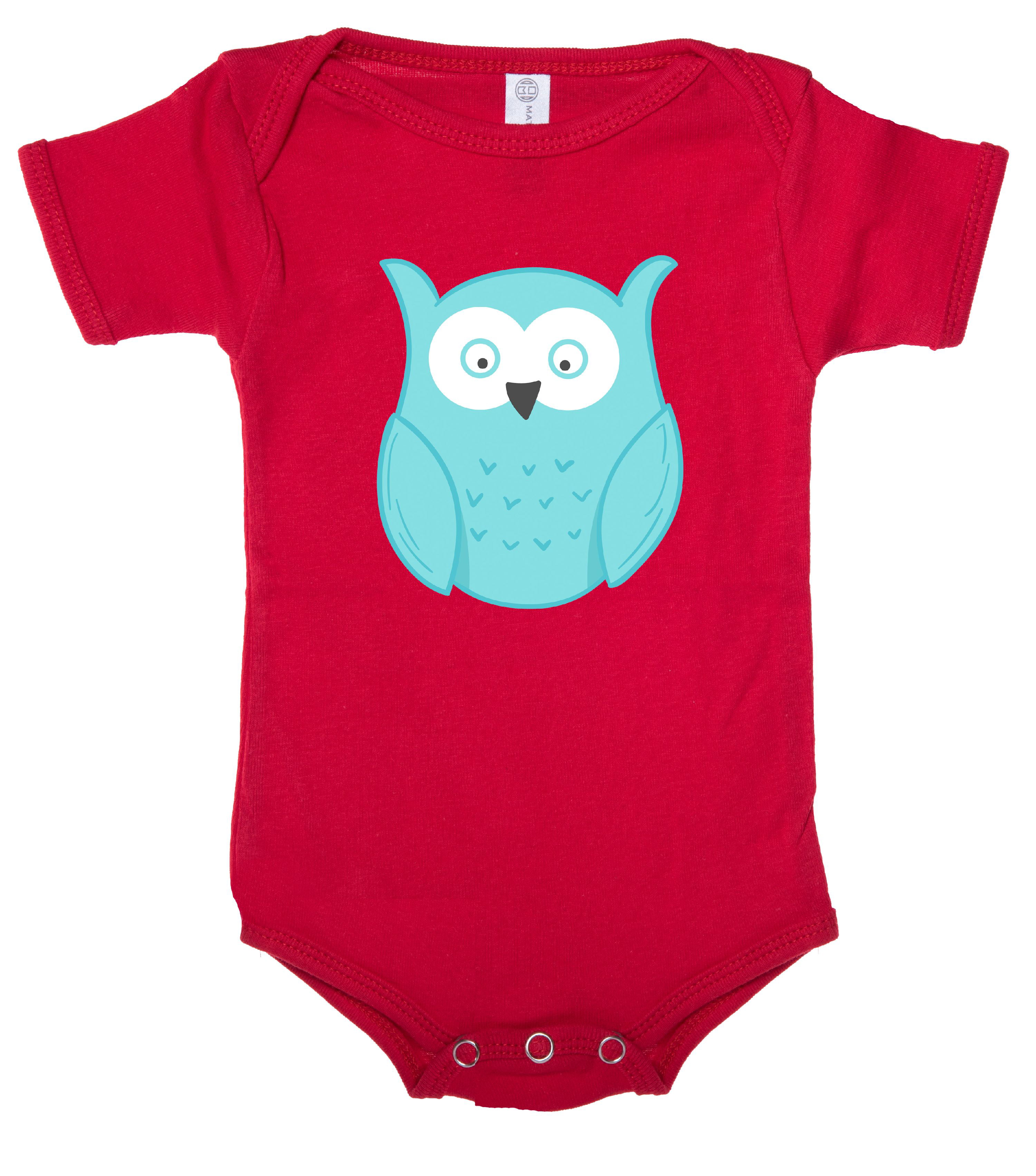 Newborn Baby Owl Wheel Gear Short Sleeve Romper Onesie Bodysuit Jumpsuit
